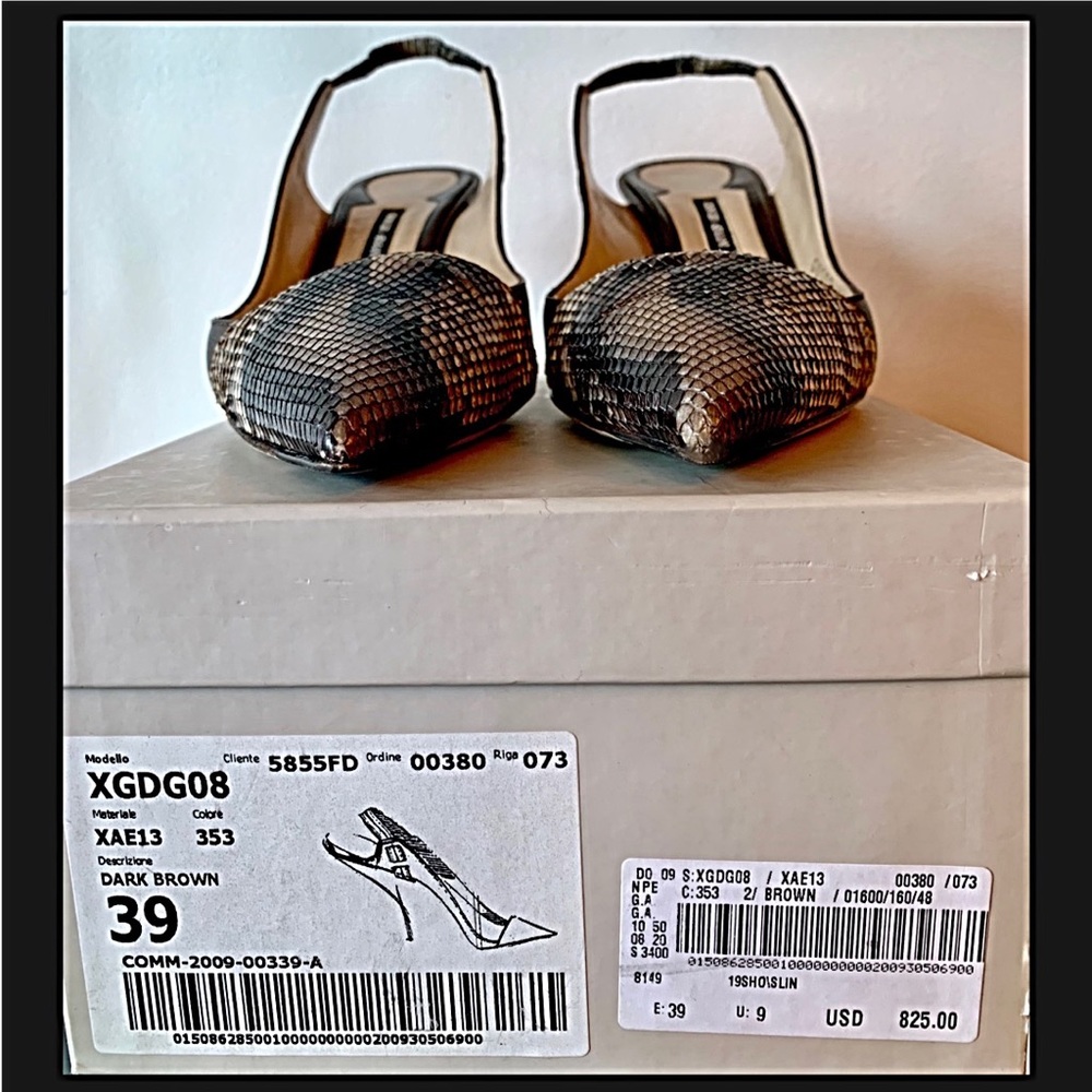 Giorgio Armani Brown/Taupe Python Slingback Heels - image 5